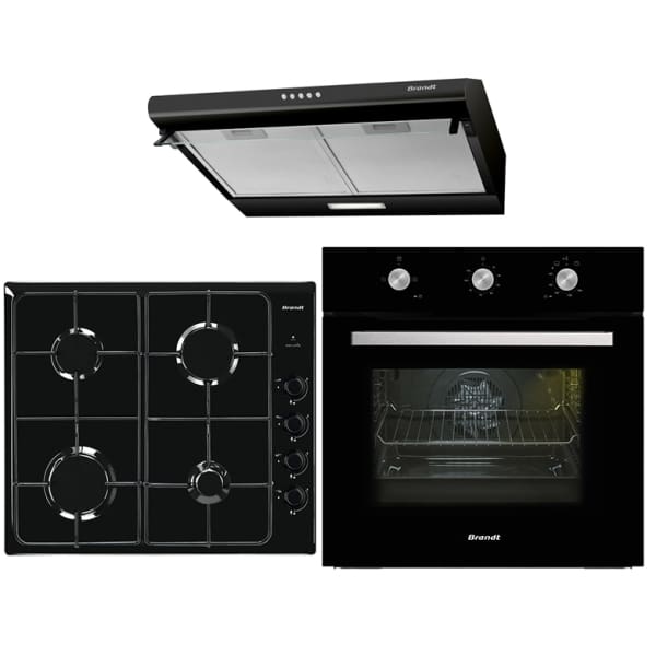 Pack encastrable BRANDT de 3 pièces noir Pack encastrable BRANDT de 3 pièces noir